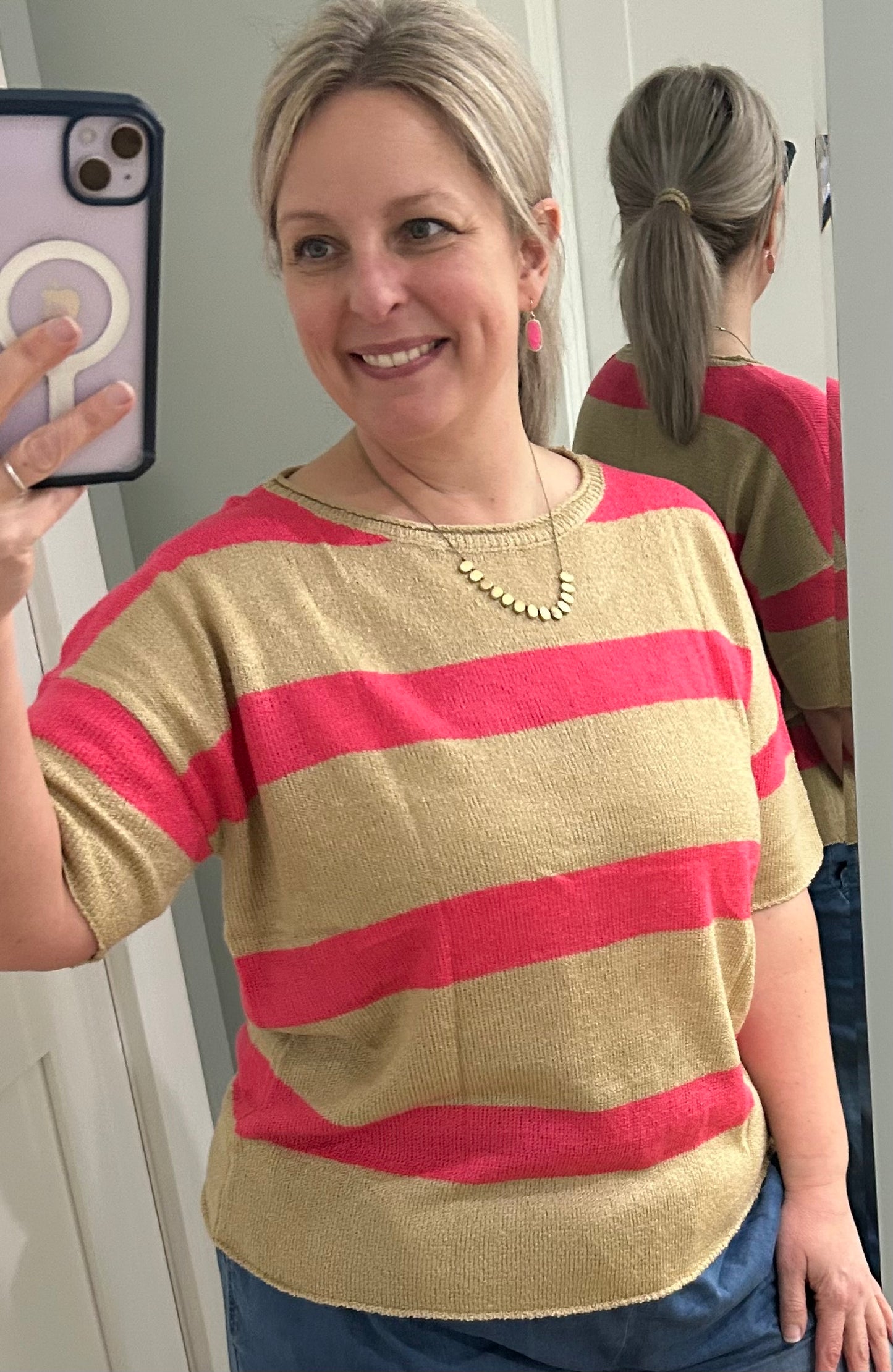 Pink and Tan Sweater (on hand)