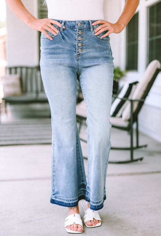 FINAL SALE—Distressed Button Fly Jeans -LOCAL