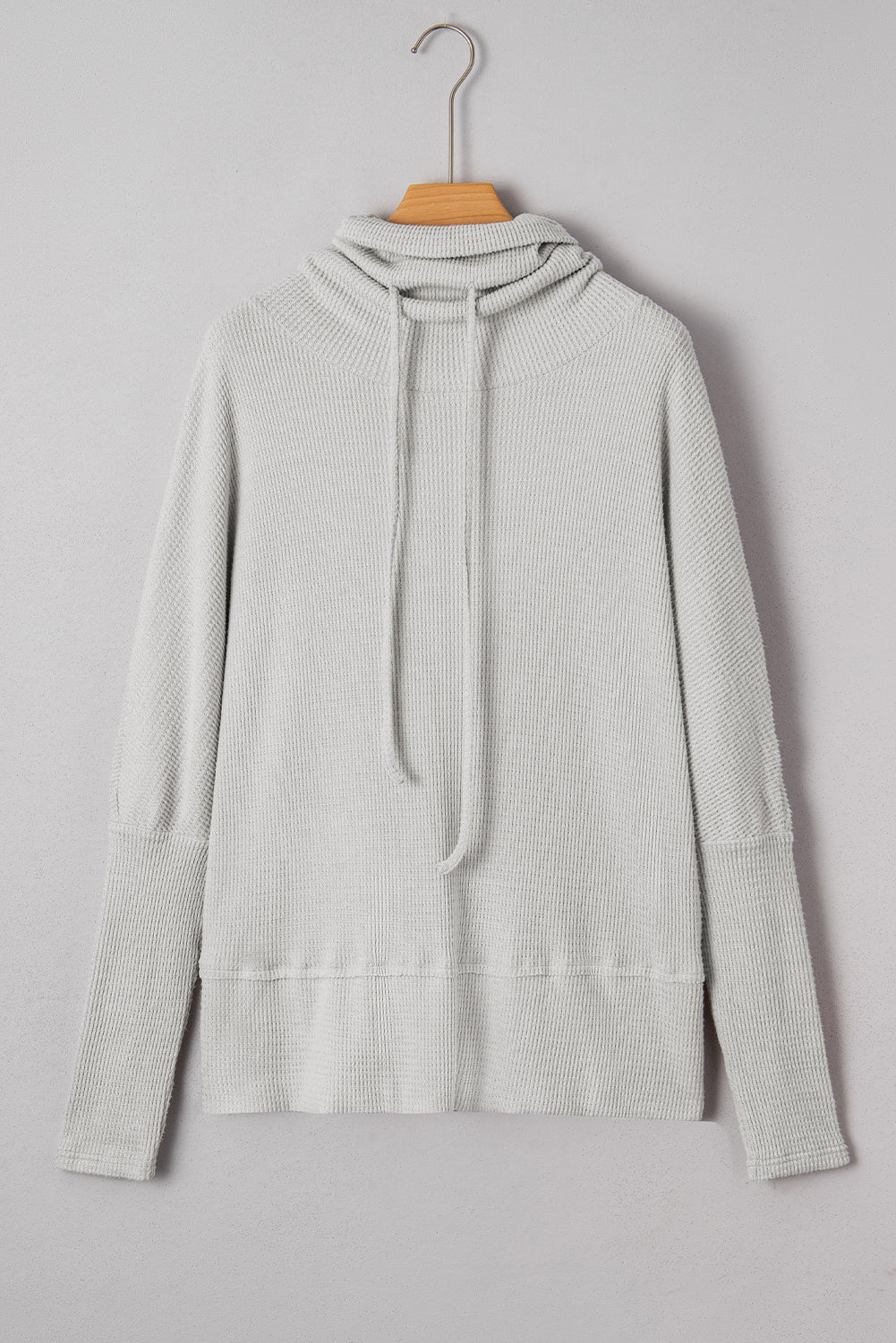 Light Grey Textured Cowl Neck Oversize Top