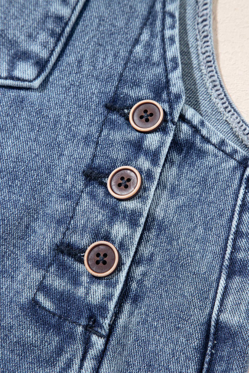 Distressed Wide Leg Denim Overall