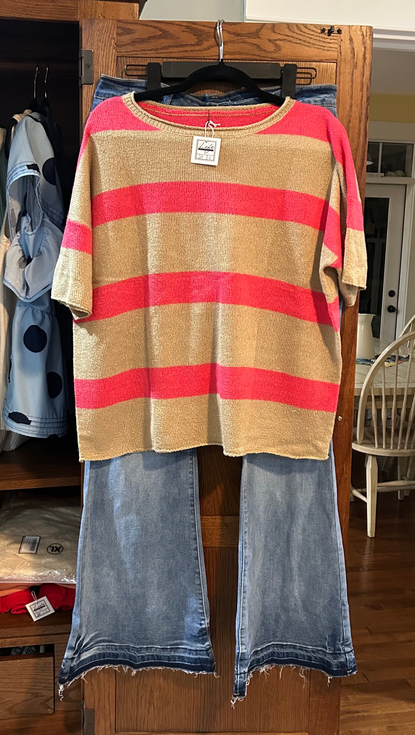 Pink and Tan Sweater (on hand)