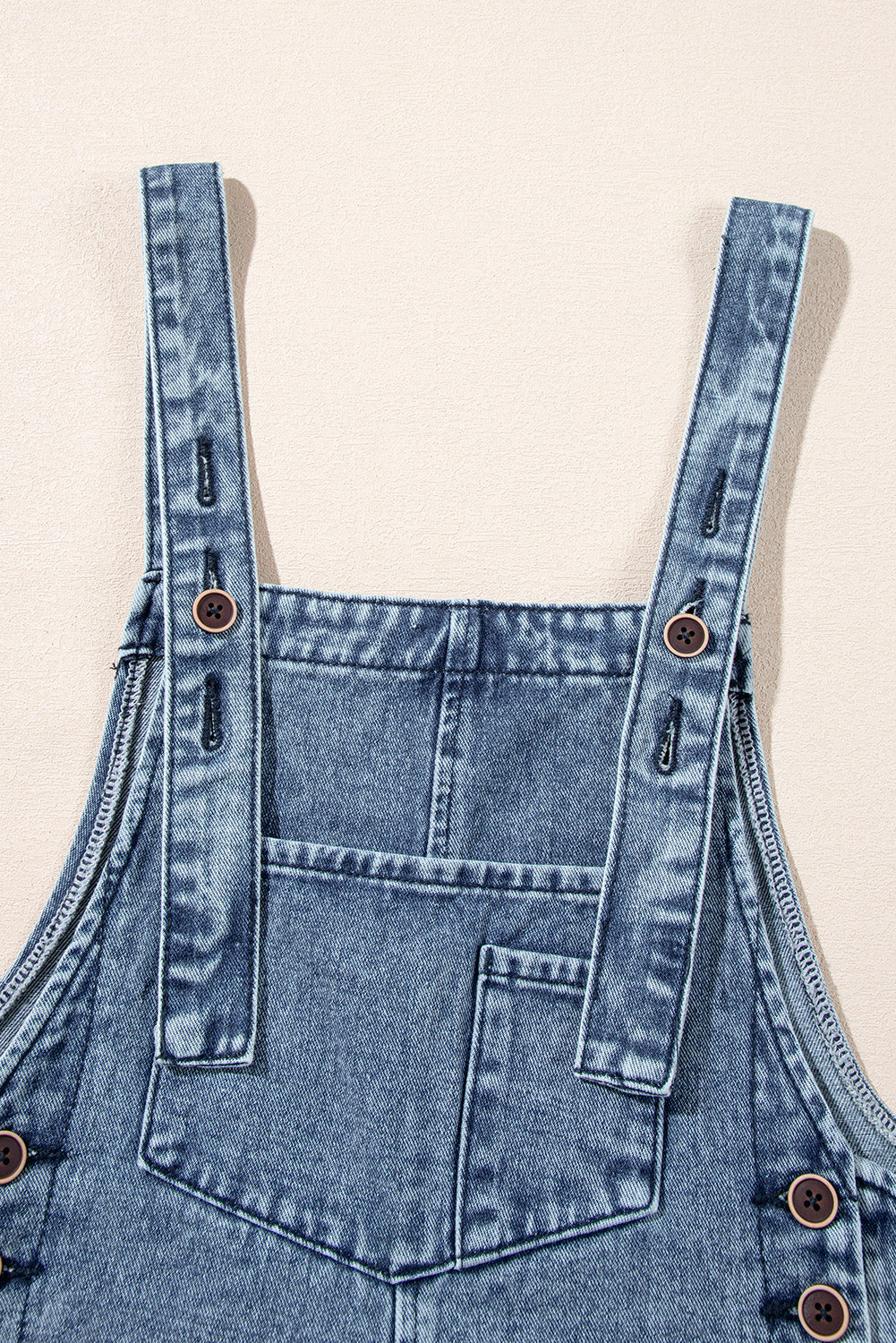 Distressed Wide Leg Denim Overall
