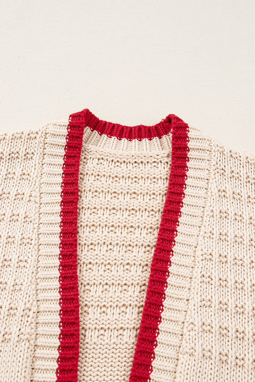 Apricot Bow Knitted Baggy Cardigan