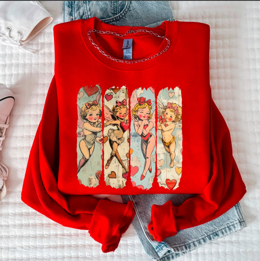 FINAL SALE--Vintage Cupid Sweatshirt-LOCAL