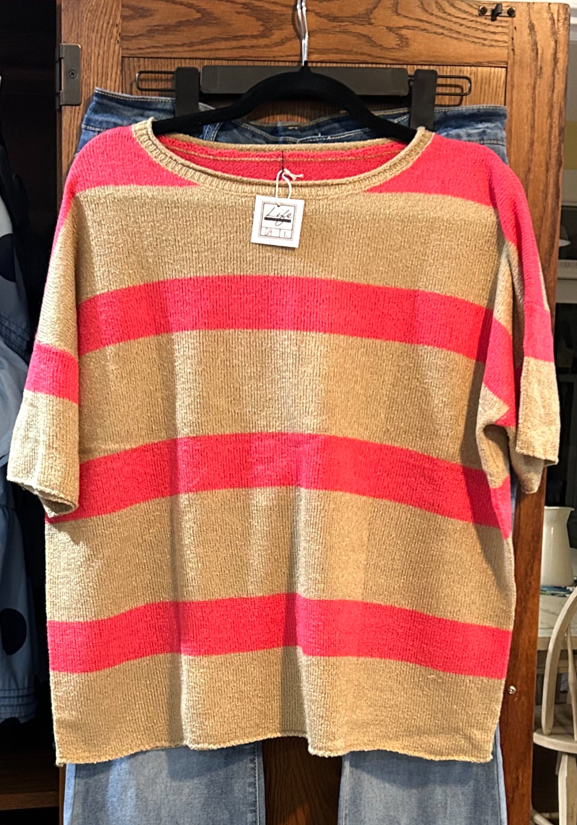 Pink and Tan Sweater (on hand)