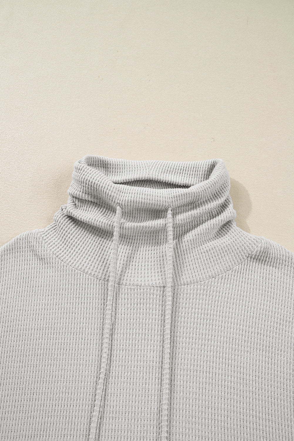 Light Grey Textured Cowl Neck Oversize Top