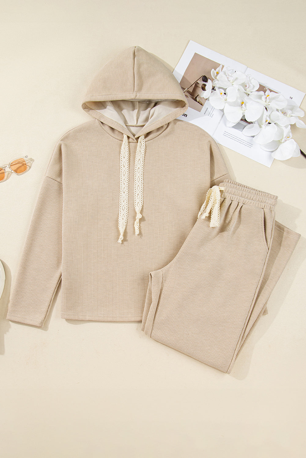 Jet Stream Lace Drawstring Corduroy Set