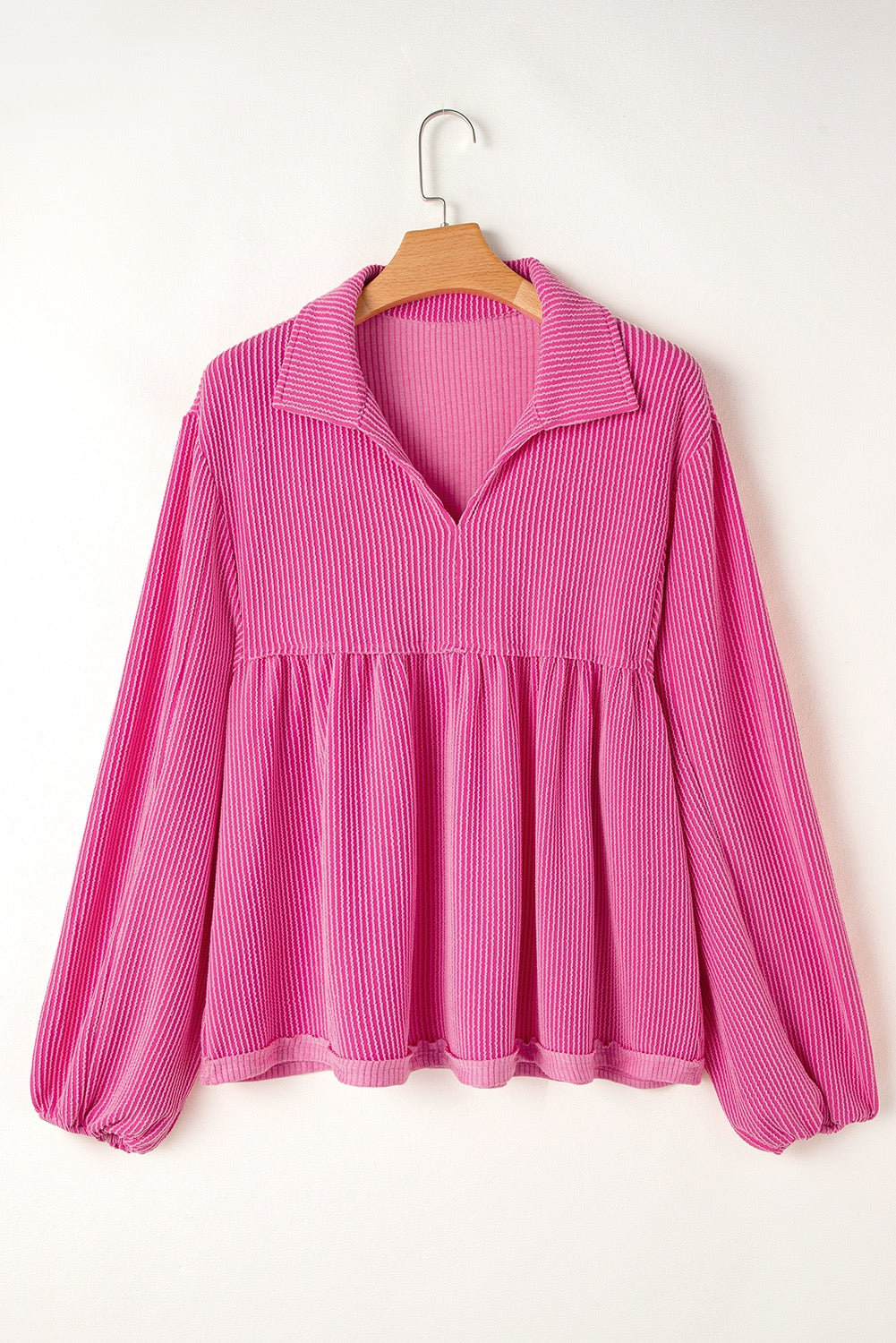 Pink Corded Babydoll Blouse (on hand)