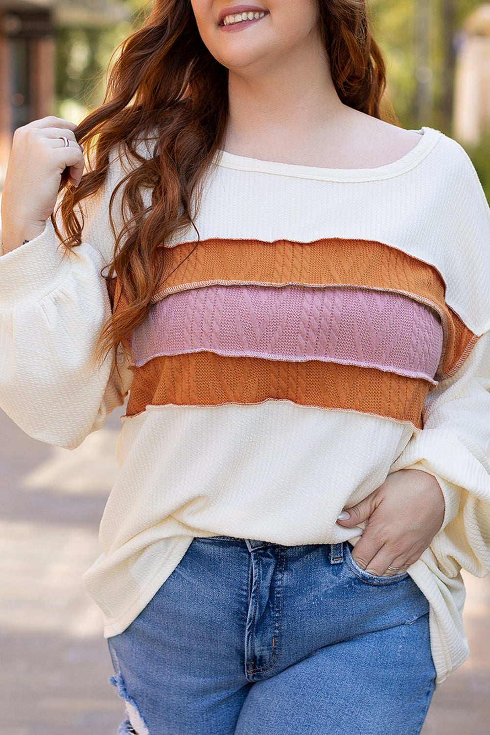 White Corded Patchwork Top