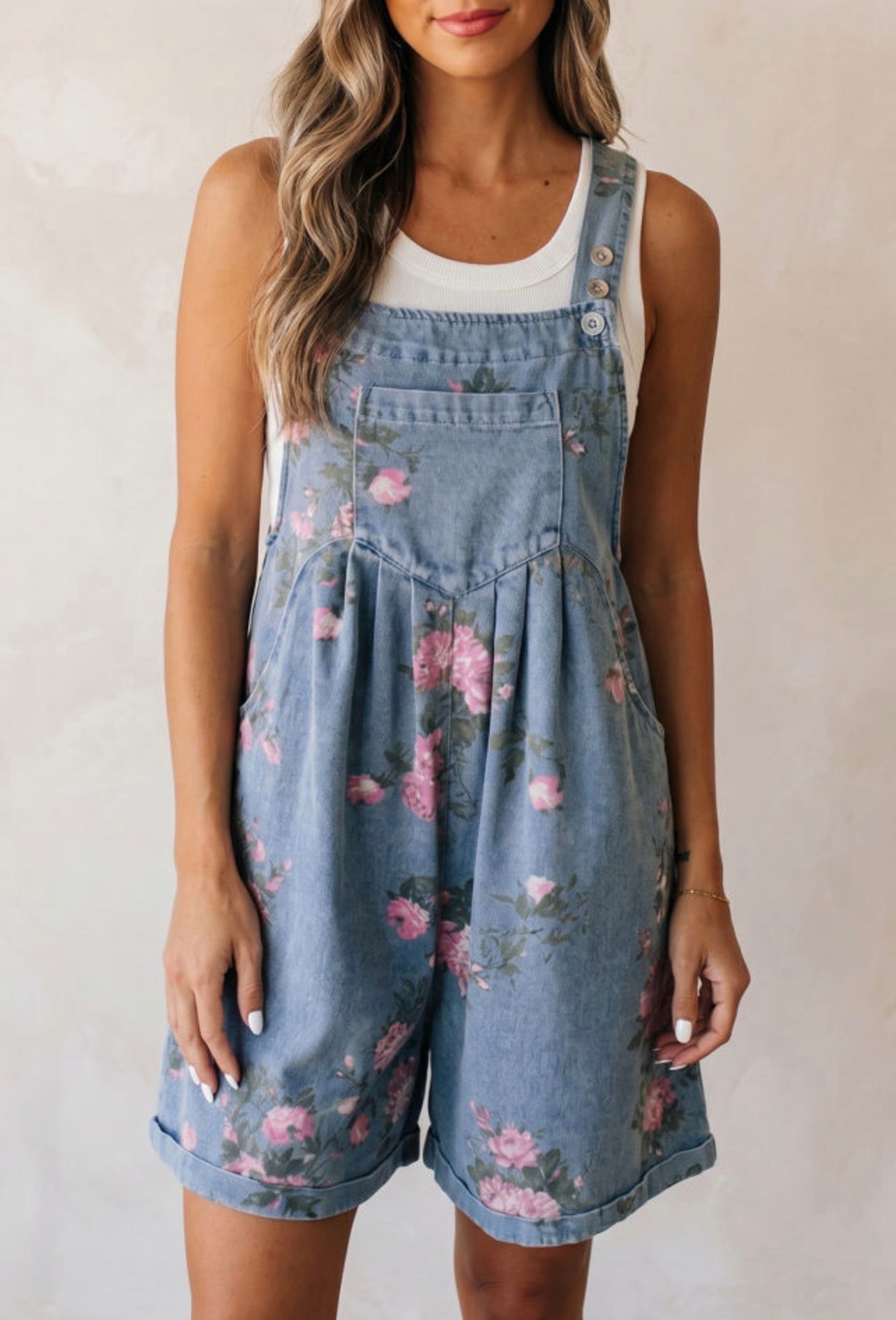 Floral Short Bibs