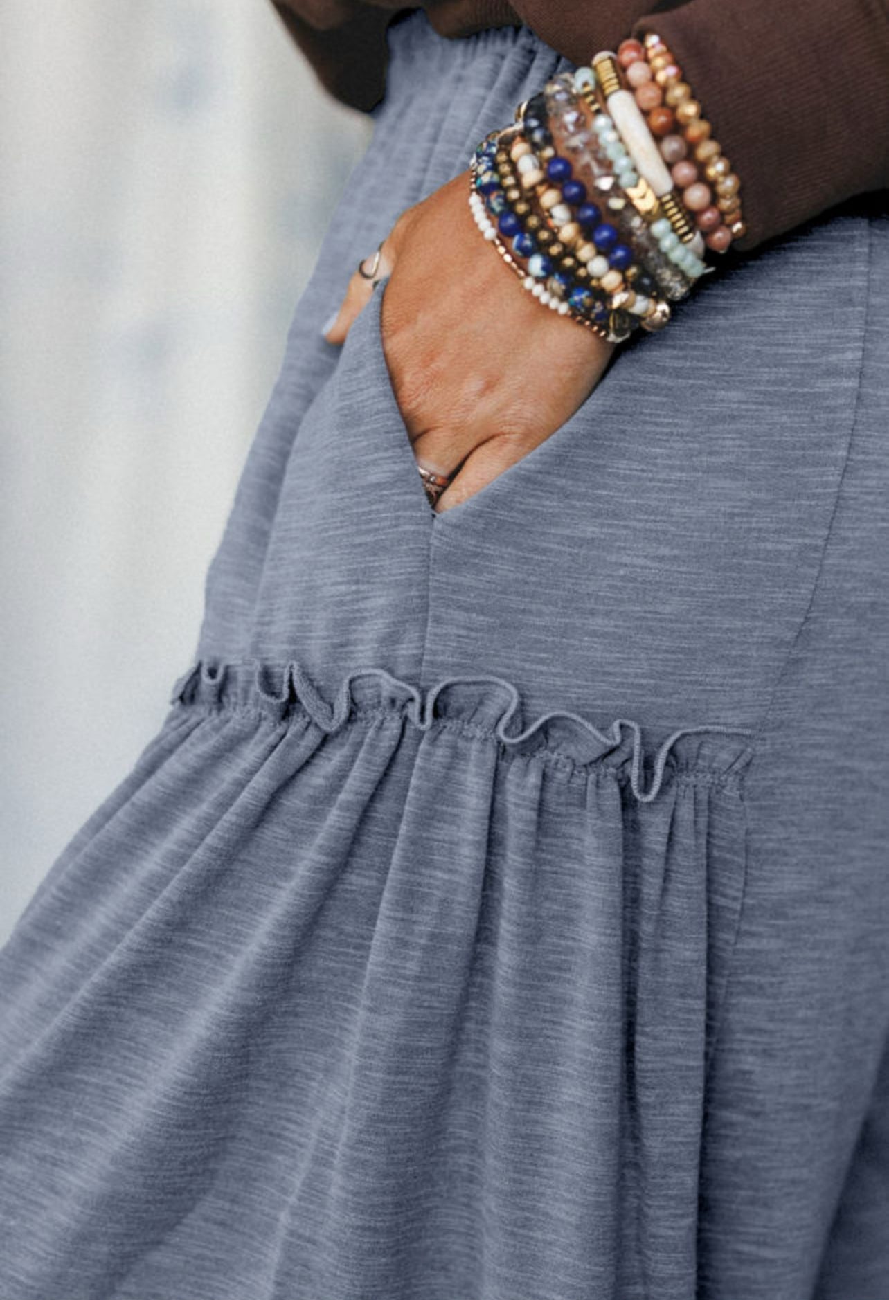 Frilled Wide Leg Drawstring Pants