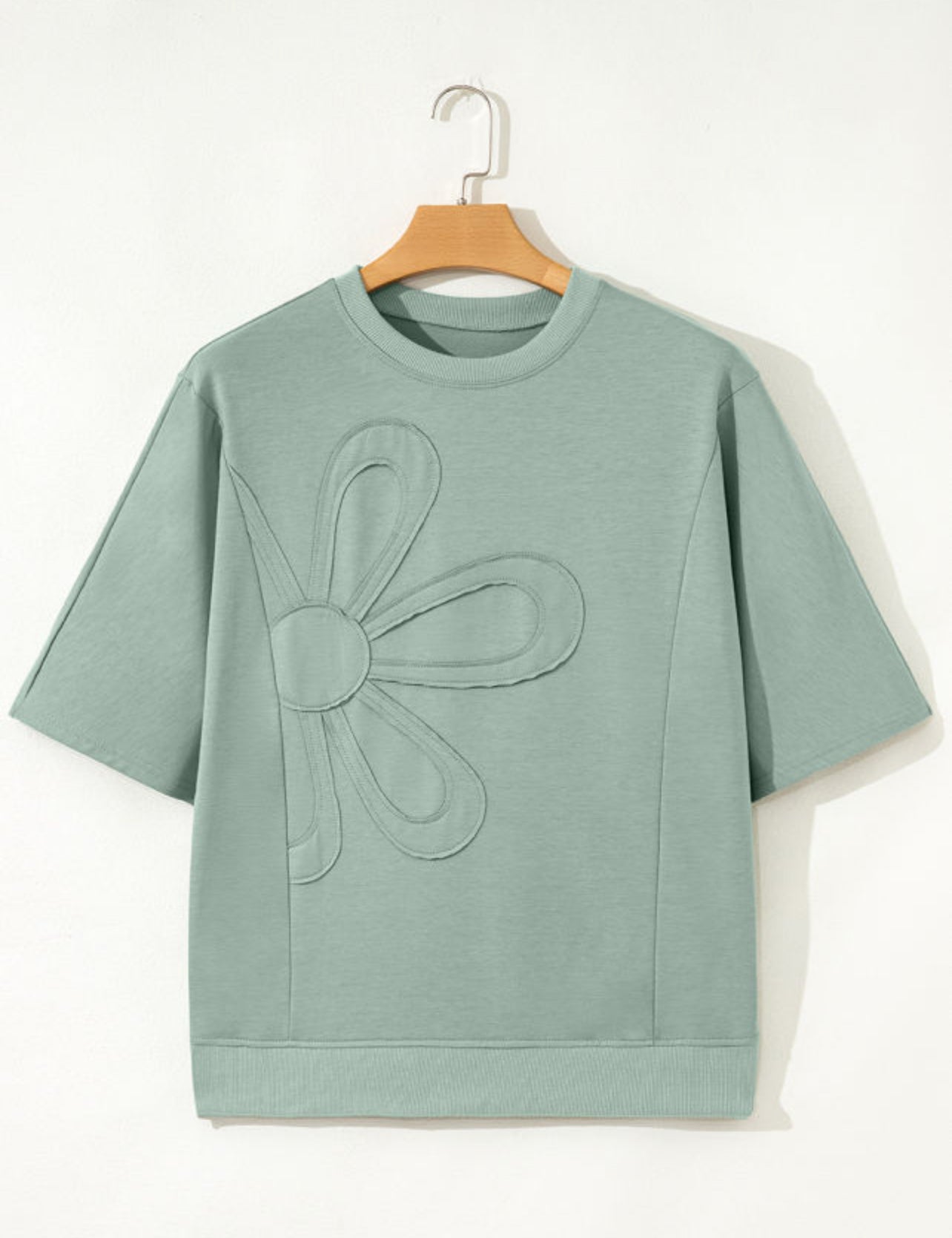 Green Floral Patch Top