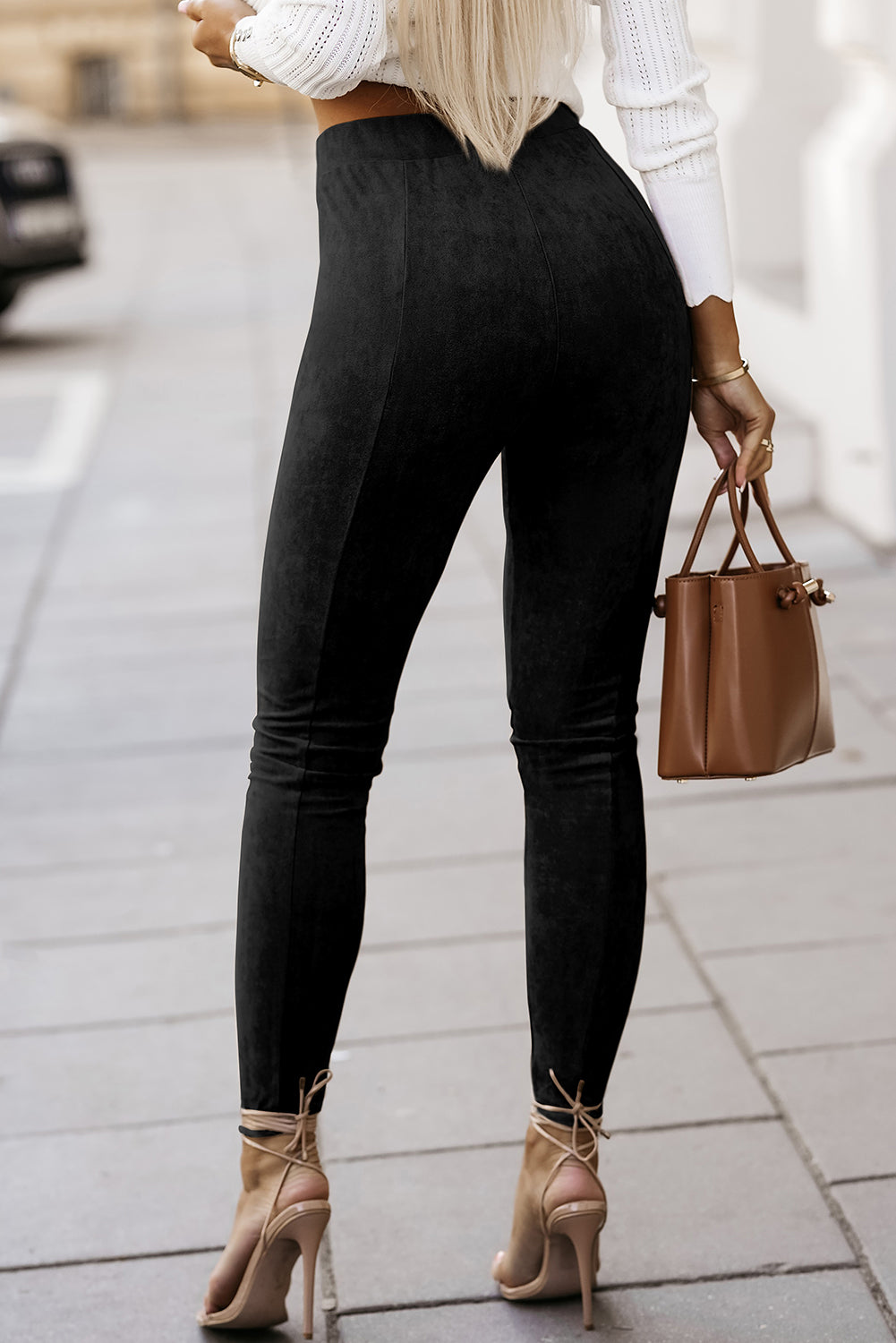 Black Faux Suede Leggings