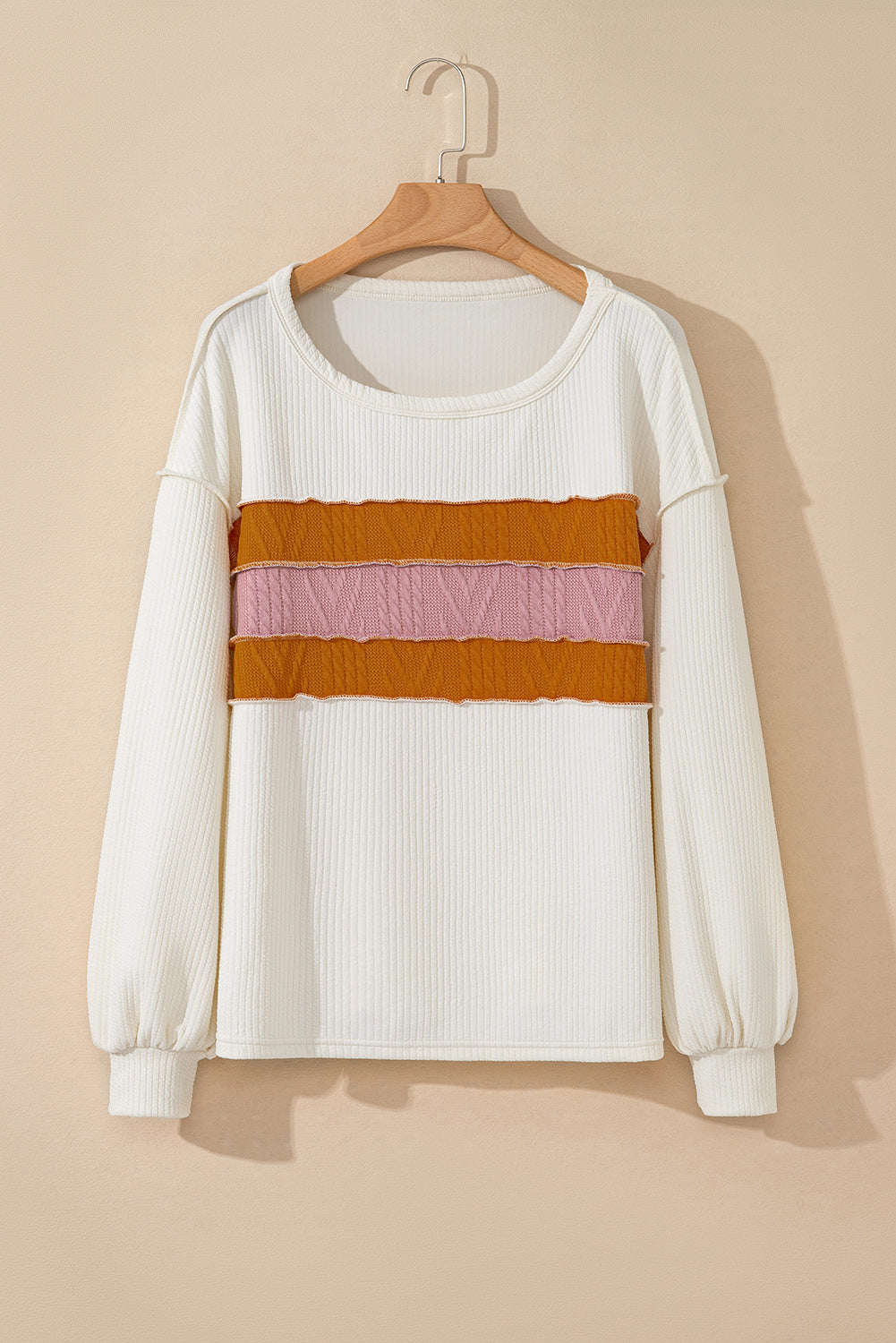 White Corded Patchwork Top