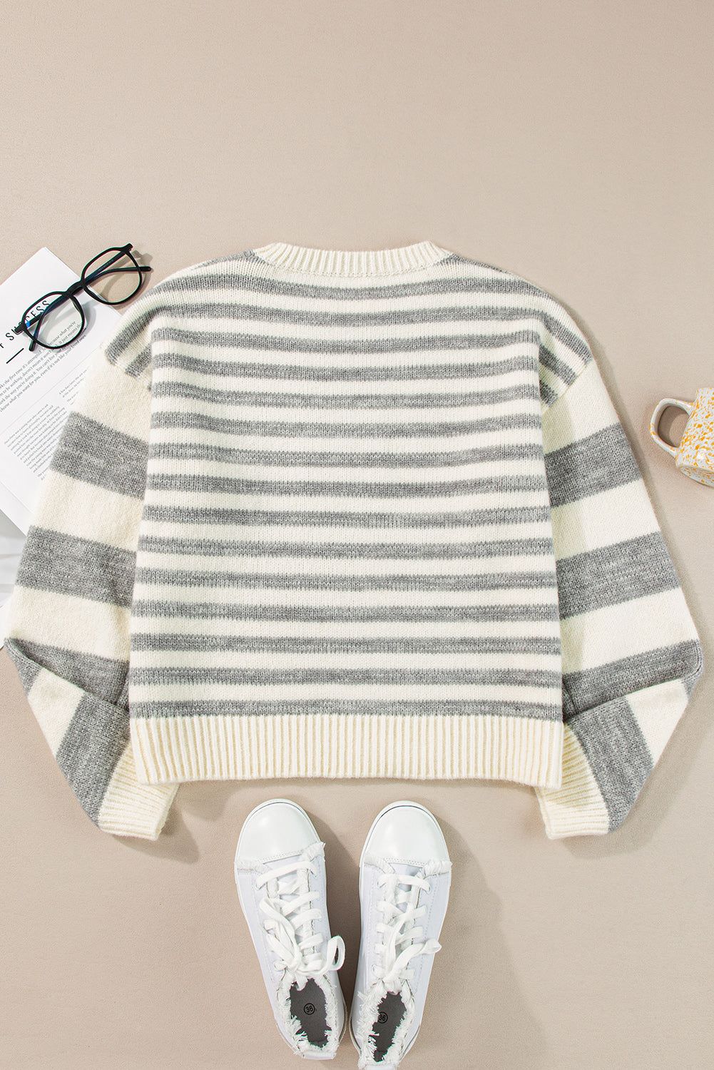 Gray Stripe Sweater