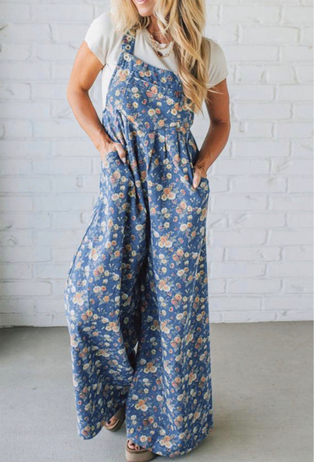 Small Print Floral Jumpsuit