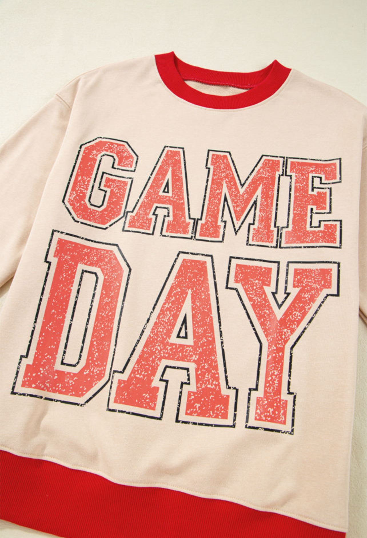 Red Printed Game Day Sweatshirt