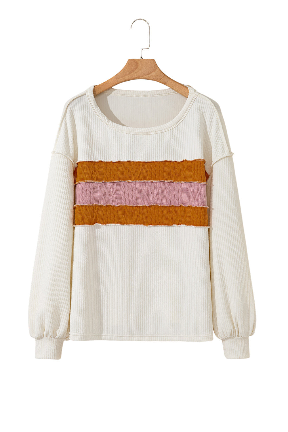 White Corded Patchwork Top