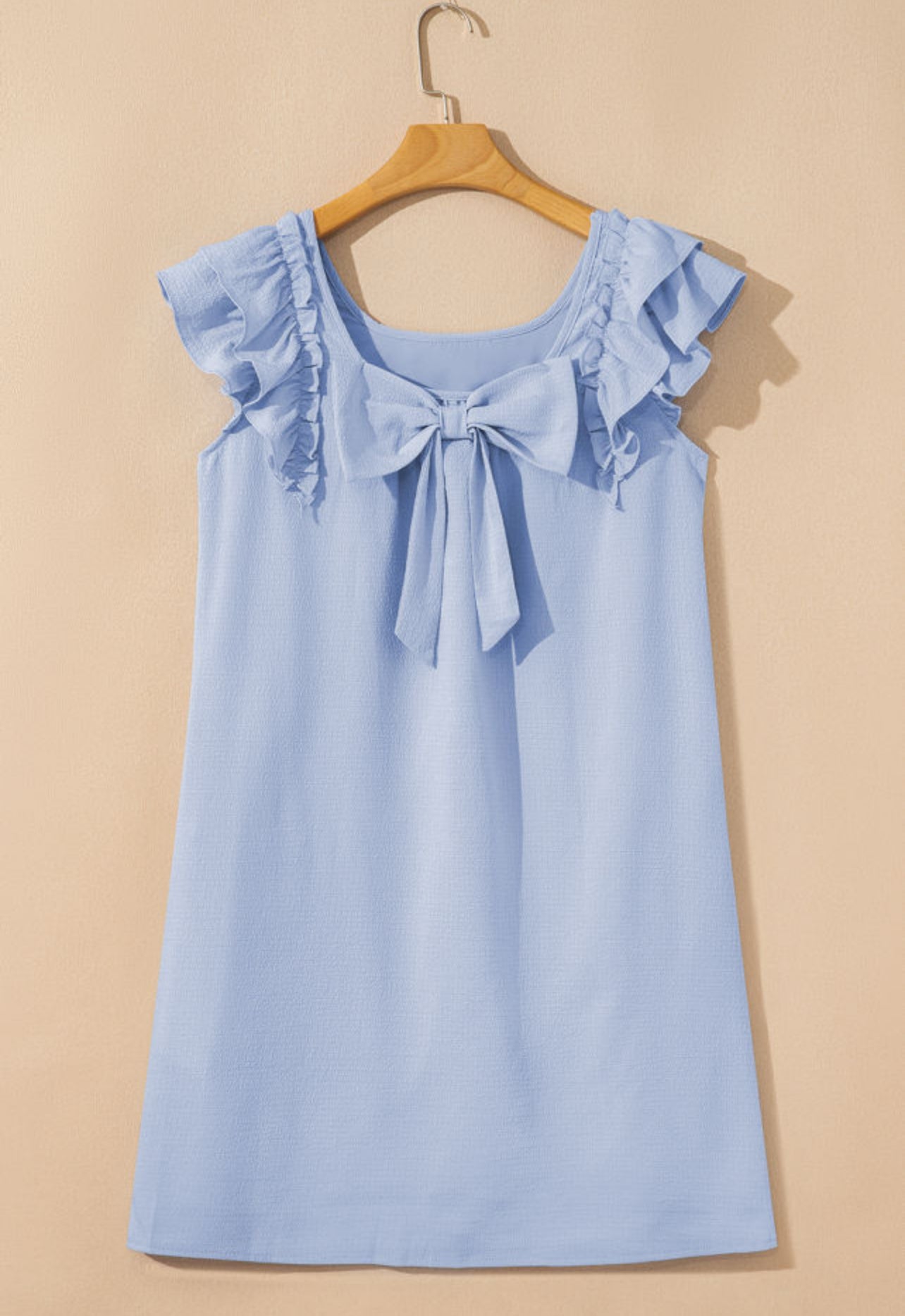Blue Bow Back Mini Dress