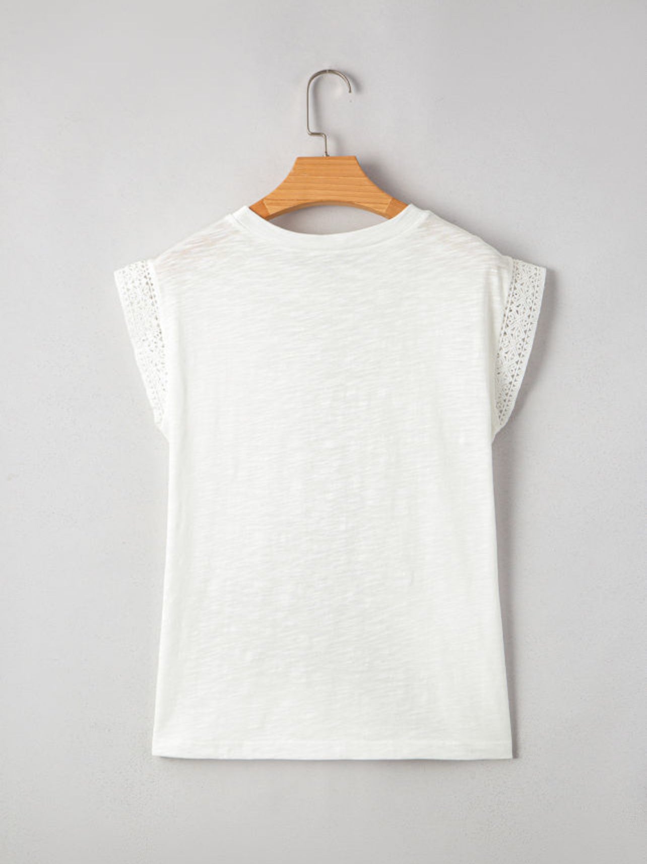 FINAL SALE—White Lace Cap Sleeve Tee