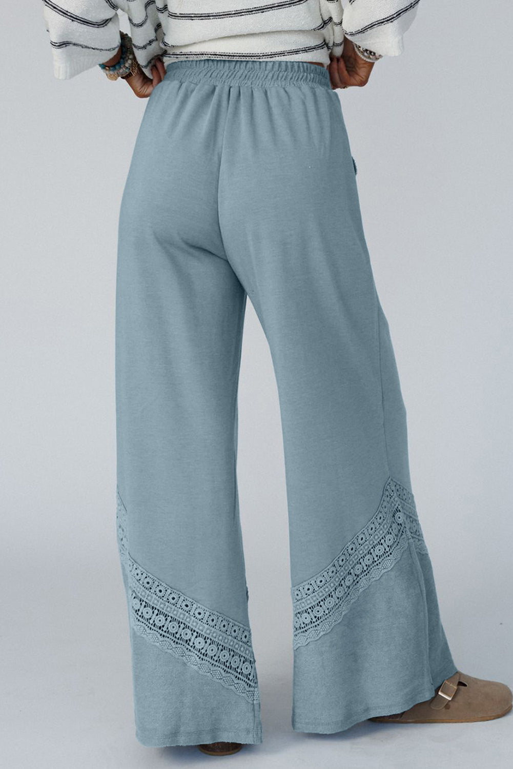 Blue Crochet Lace Wide Leg Pants (on hand)