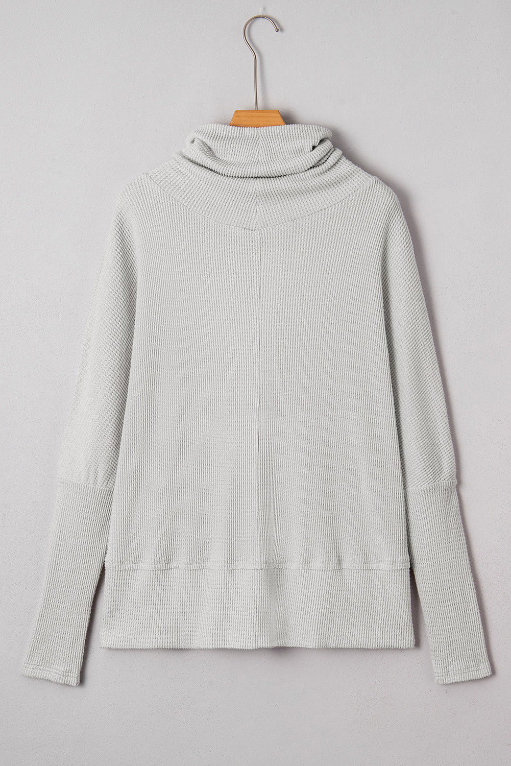 Light Grey Textured Cowl Neck Oversize Top