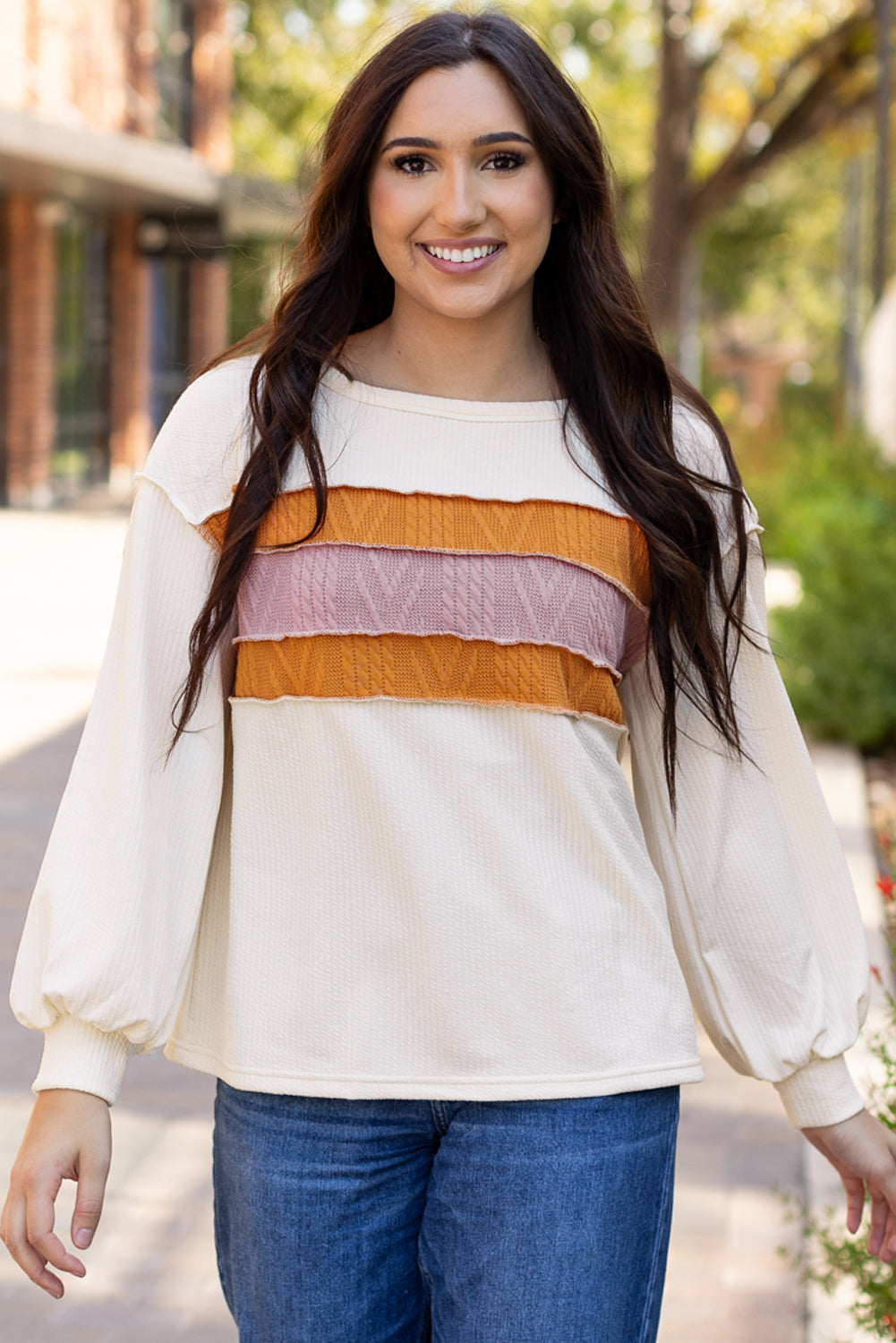 White Corded Patchwork Top