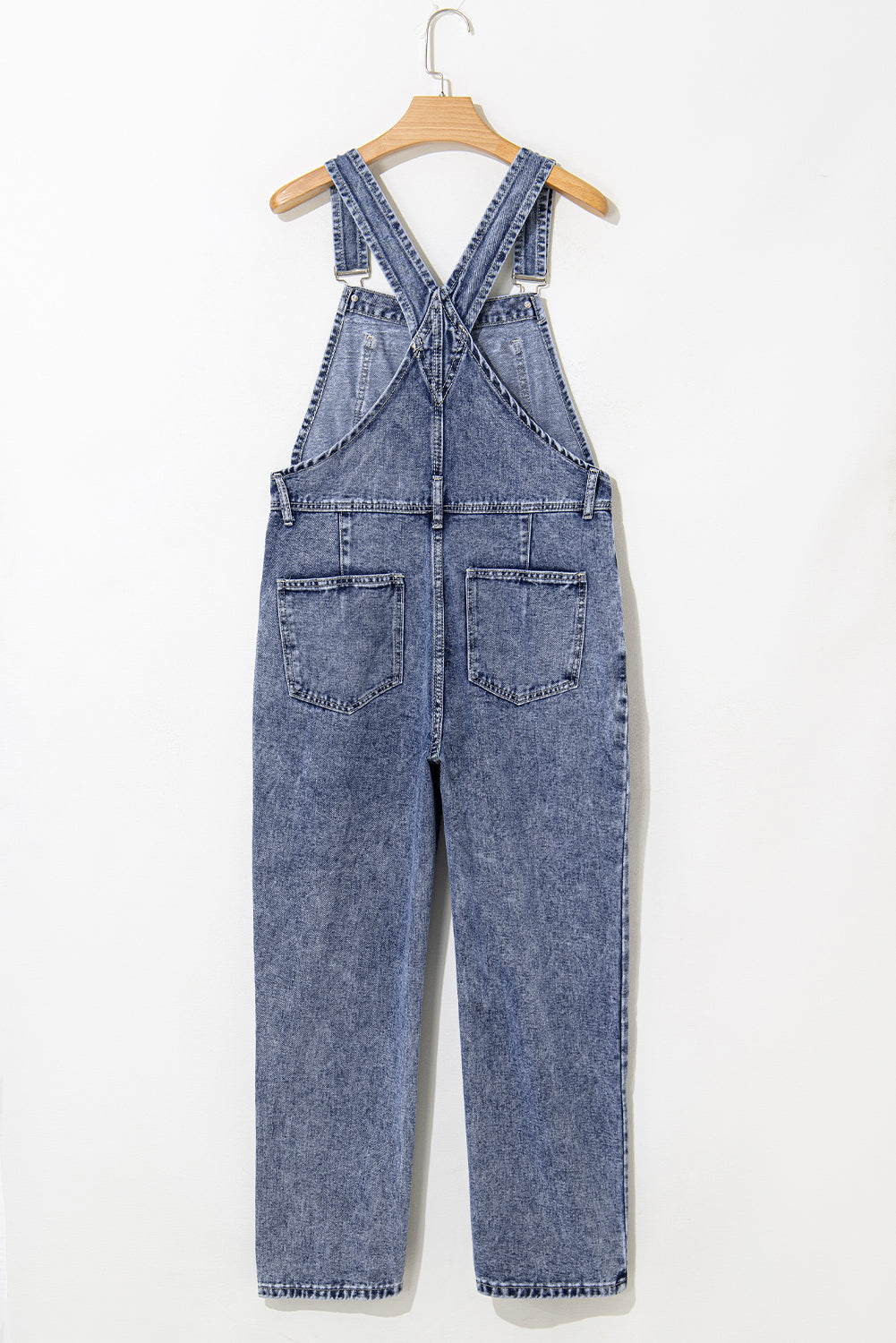 Blue Denim Straight Leg Overalls