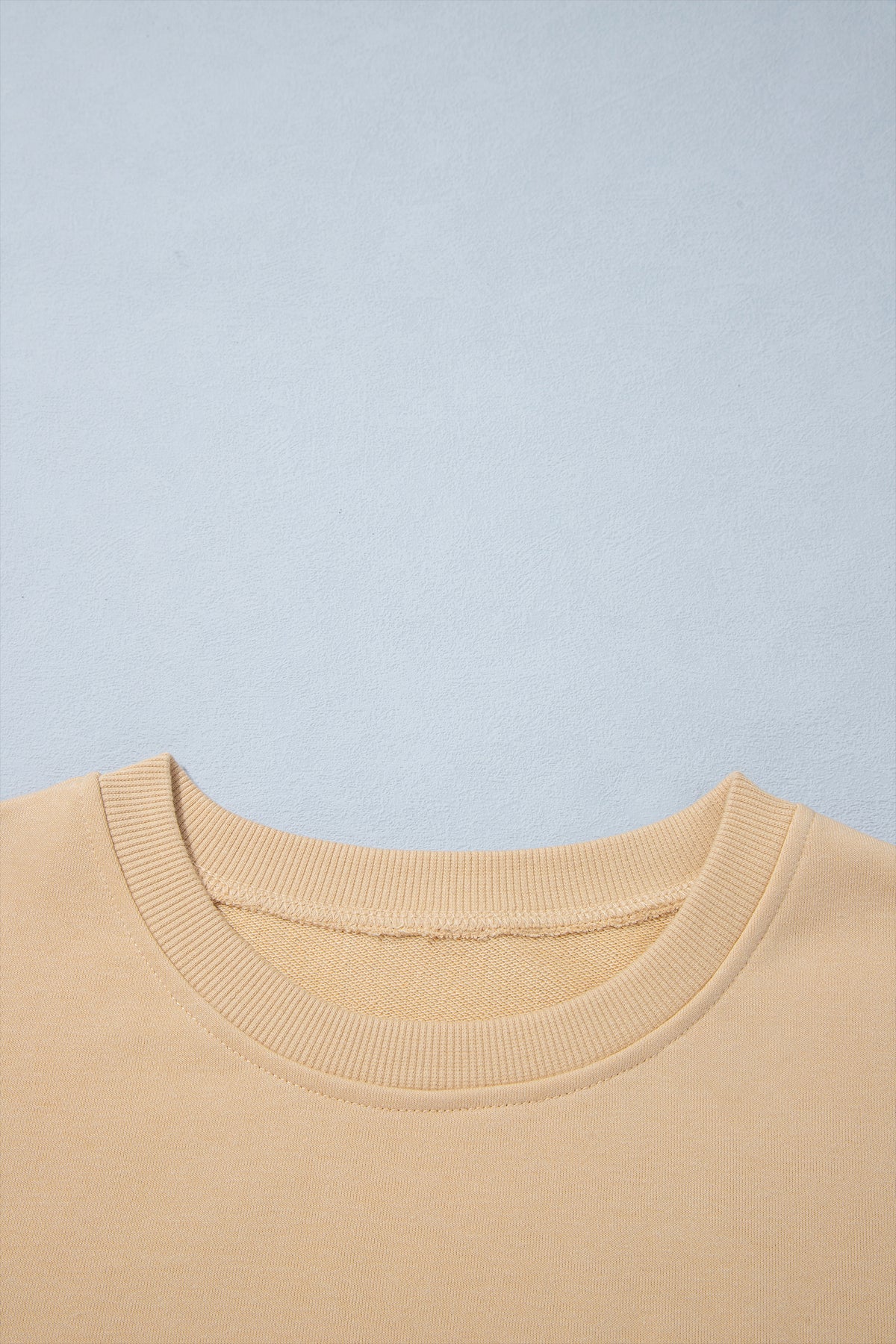 Solid Beige Long Sleeve Top Split Skort Set