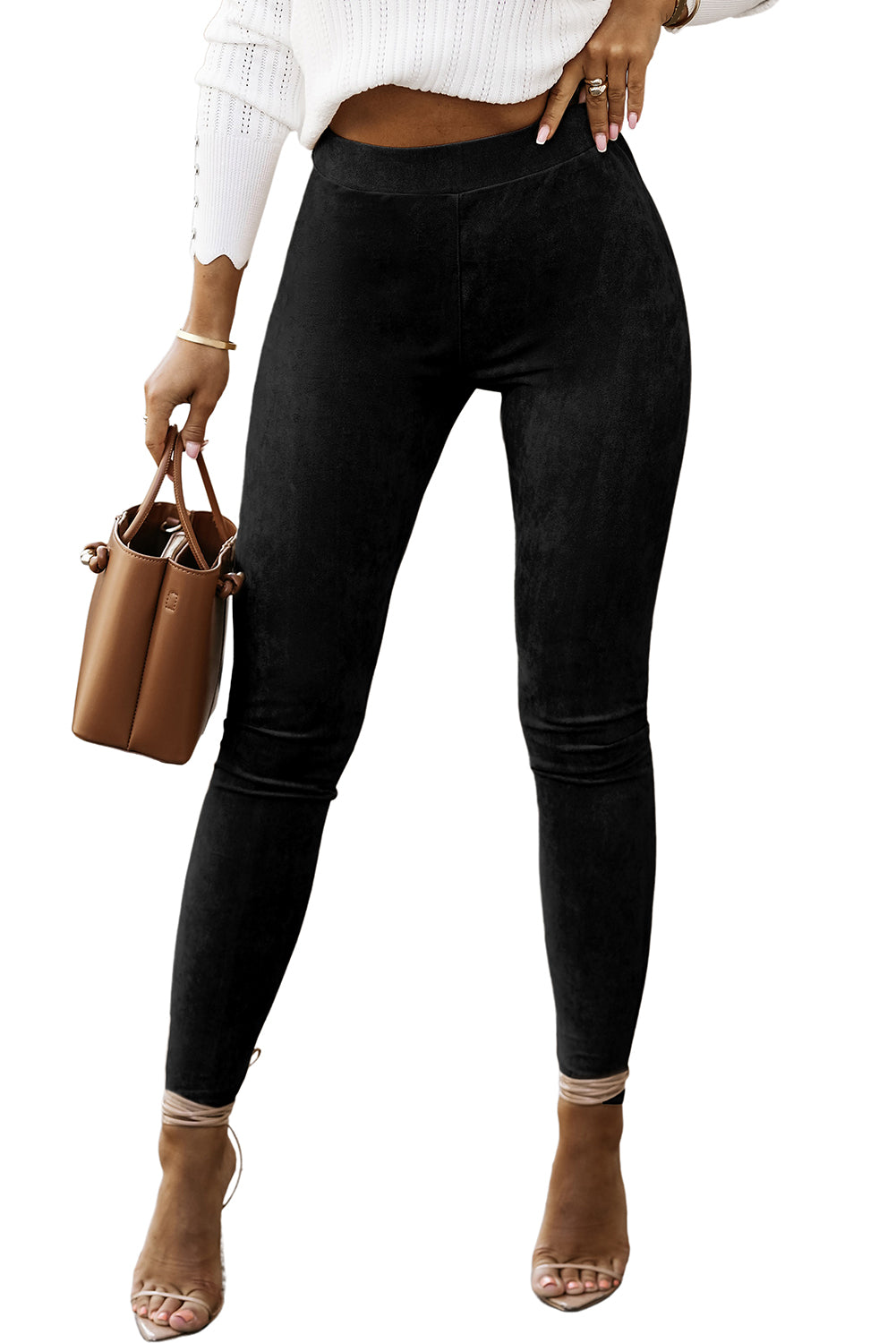 Black Faux Suede Leggings