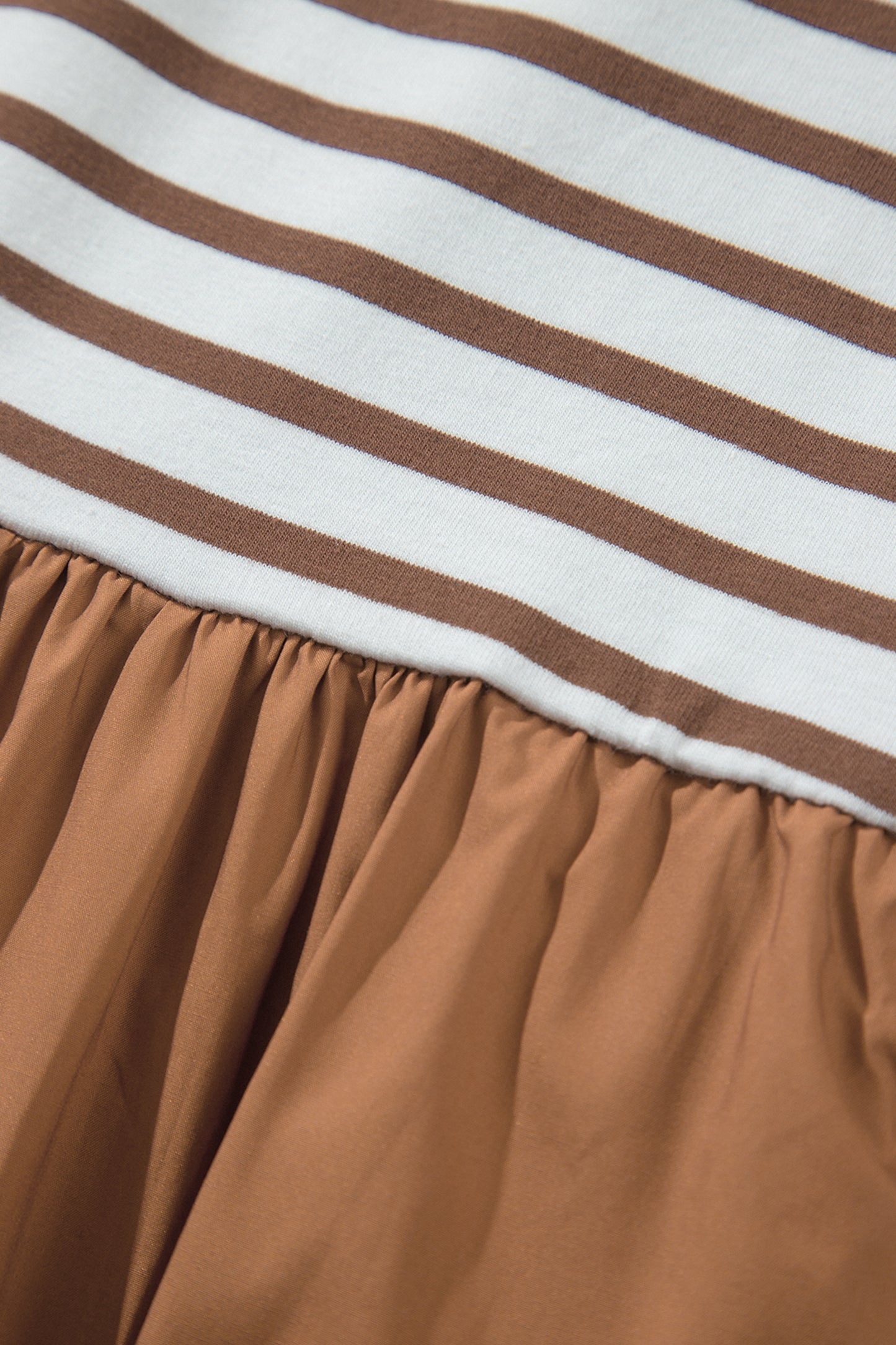 Chestnut Striped Colorblock Sleeveless Long Dress