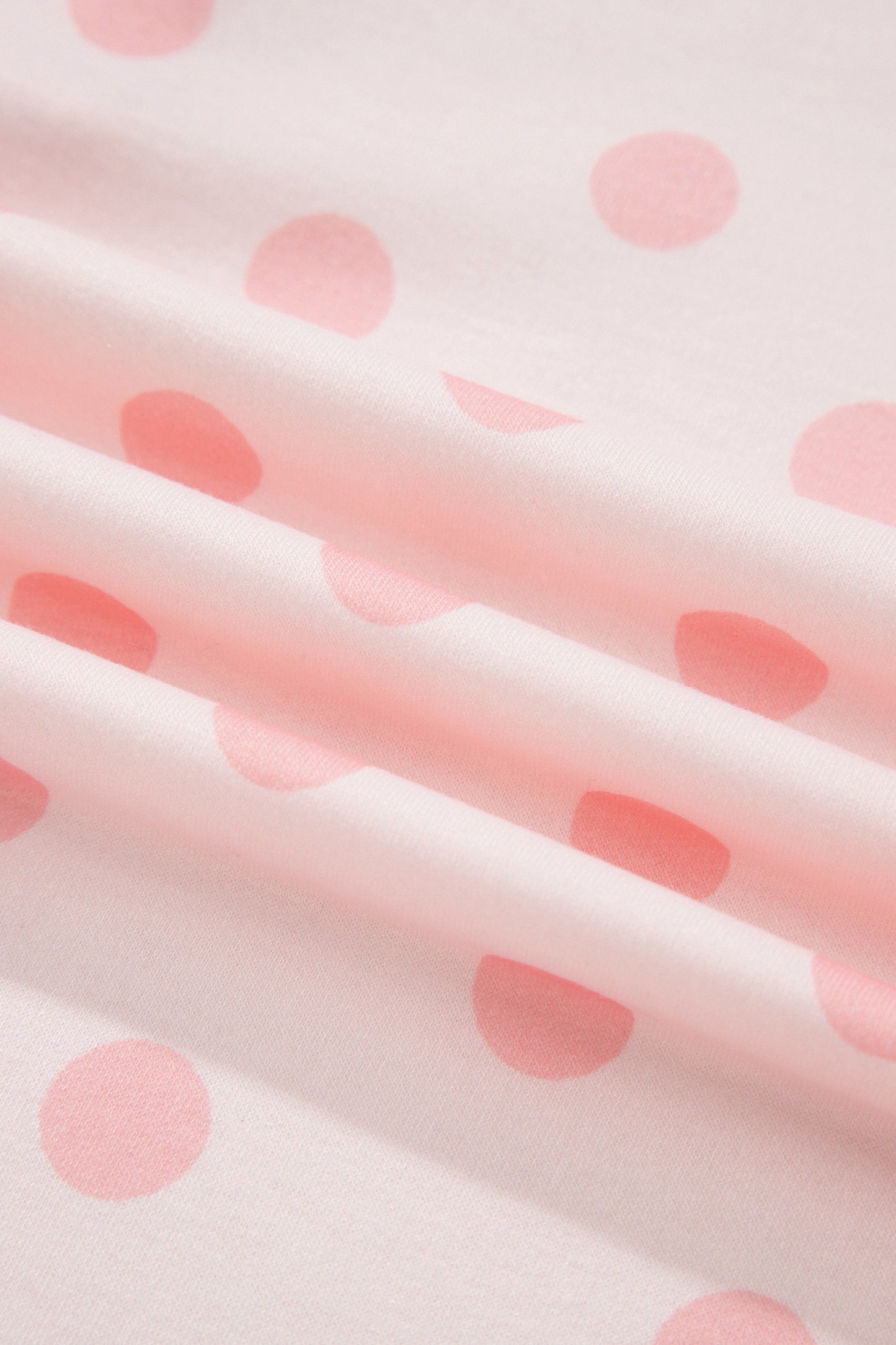 Pink Polka Dot Loose Polo Patch Pocket Shorts Set