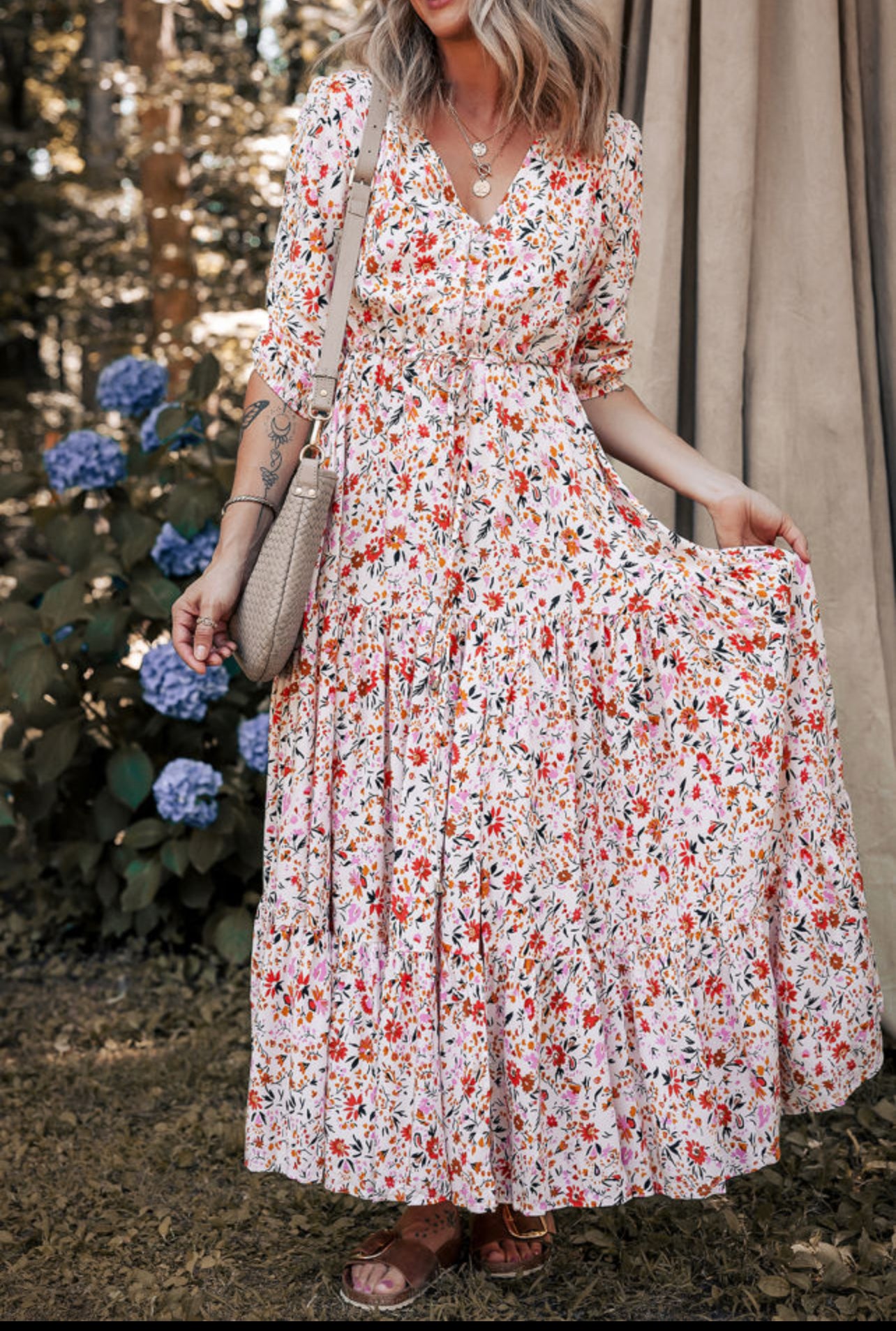 Fall Floral Maxi Dress