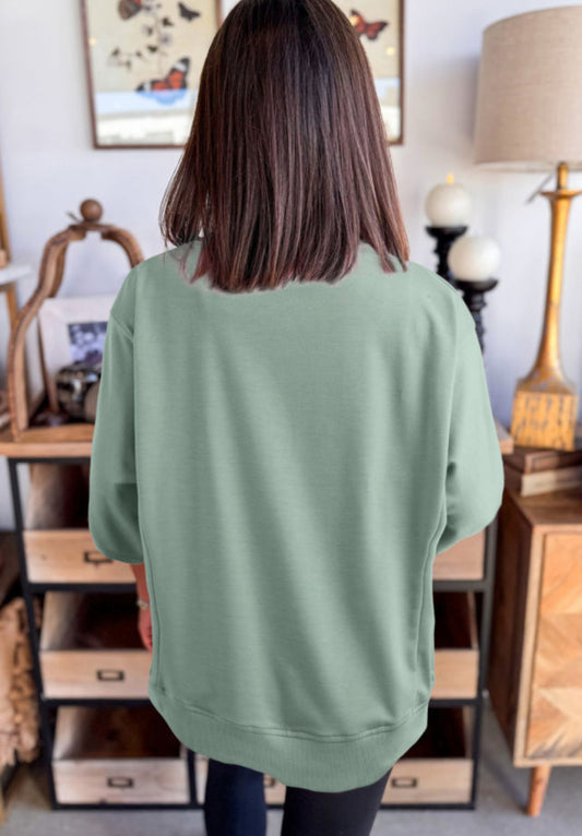 Green Floral Patch Top
