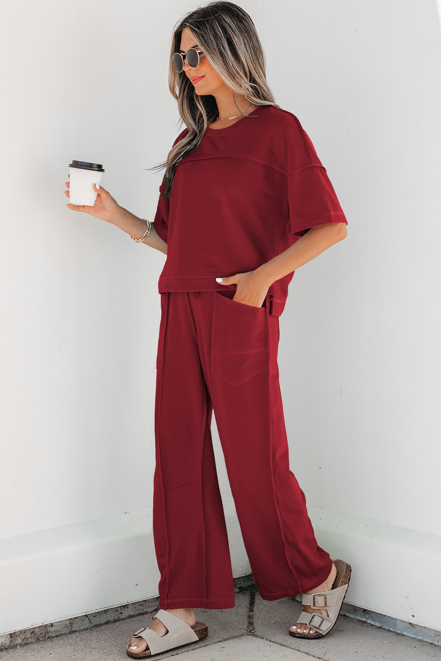 ONLINE EXCLUSIVE Drop Shoulder Boxy Tee and Barrel Pants Set