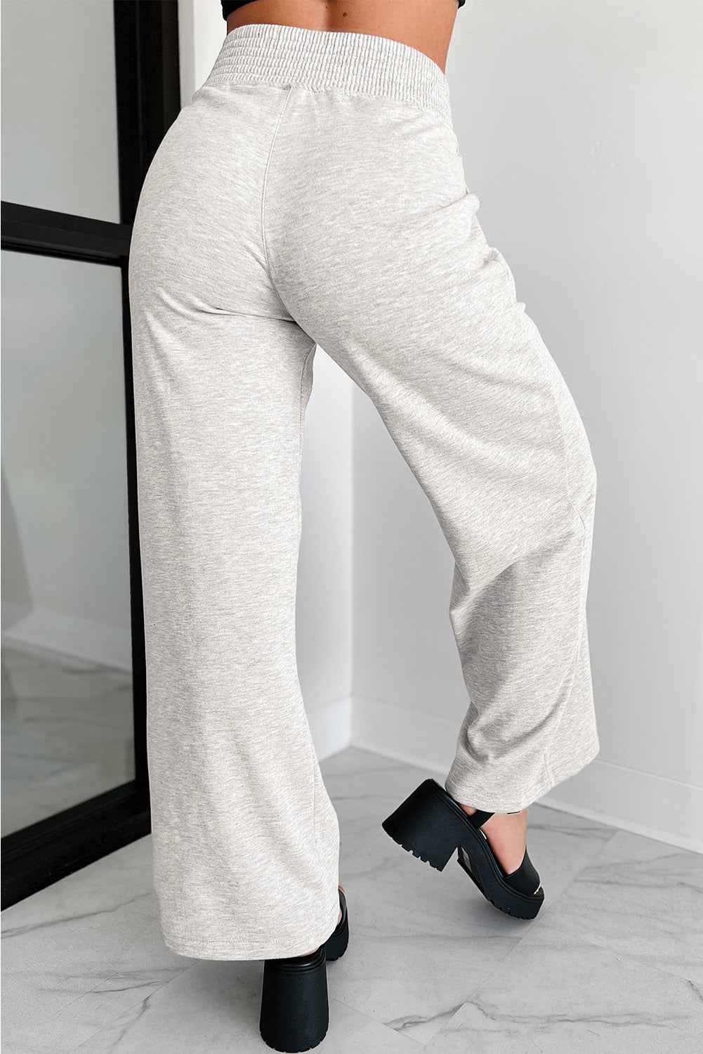 Gray Cross-Waist Lounge Pants