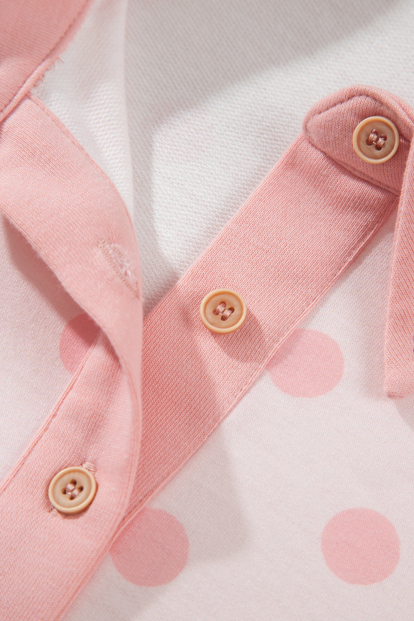 Pink Polka Dot Loose Polo Patch Pocket Shorts Set