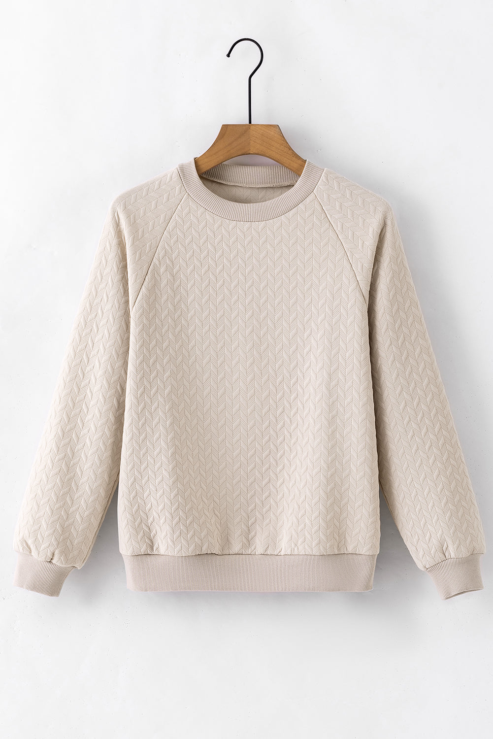 Beige Sweater Textured Sweatshirt (on hand)