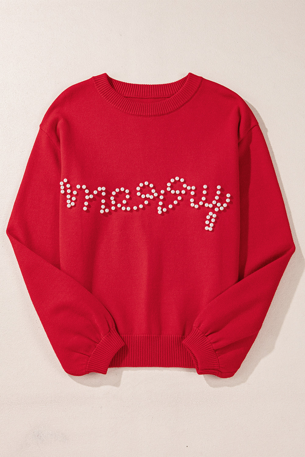 Red Pearl Merry Sweater