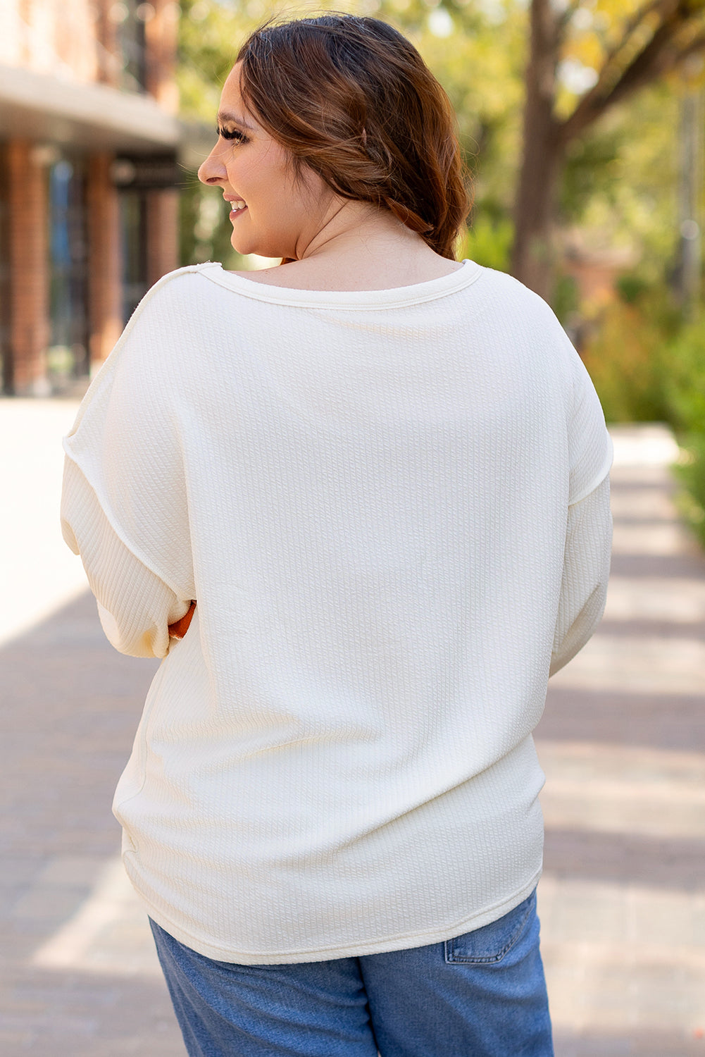 White Corded Patchwork Top