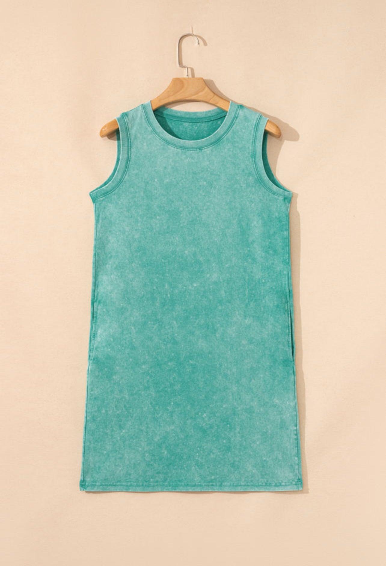 Green Mineral Wash Tank Dress