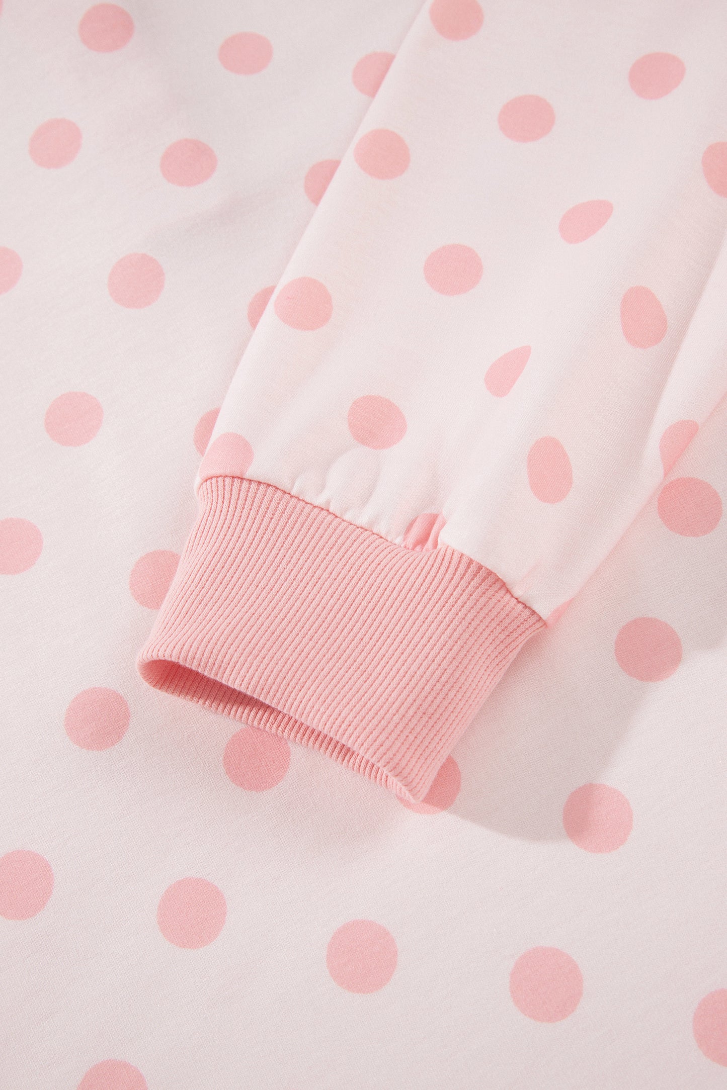 Pink Polka Dot Loose Polo Patch Pocket Shorts Set