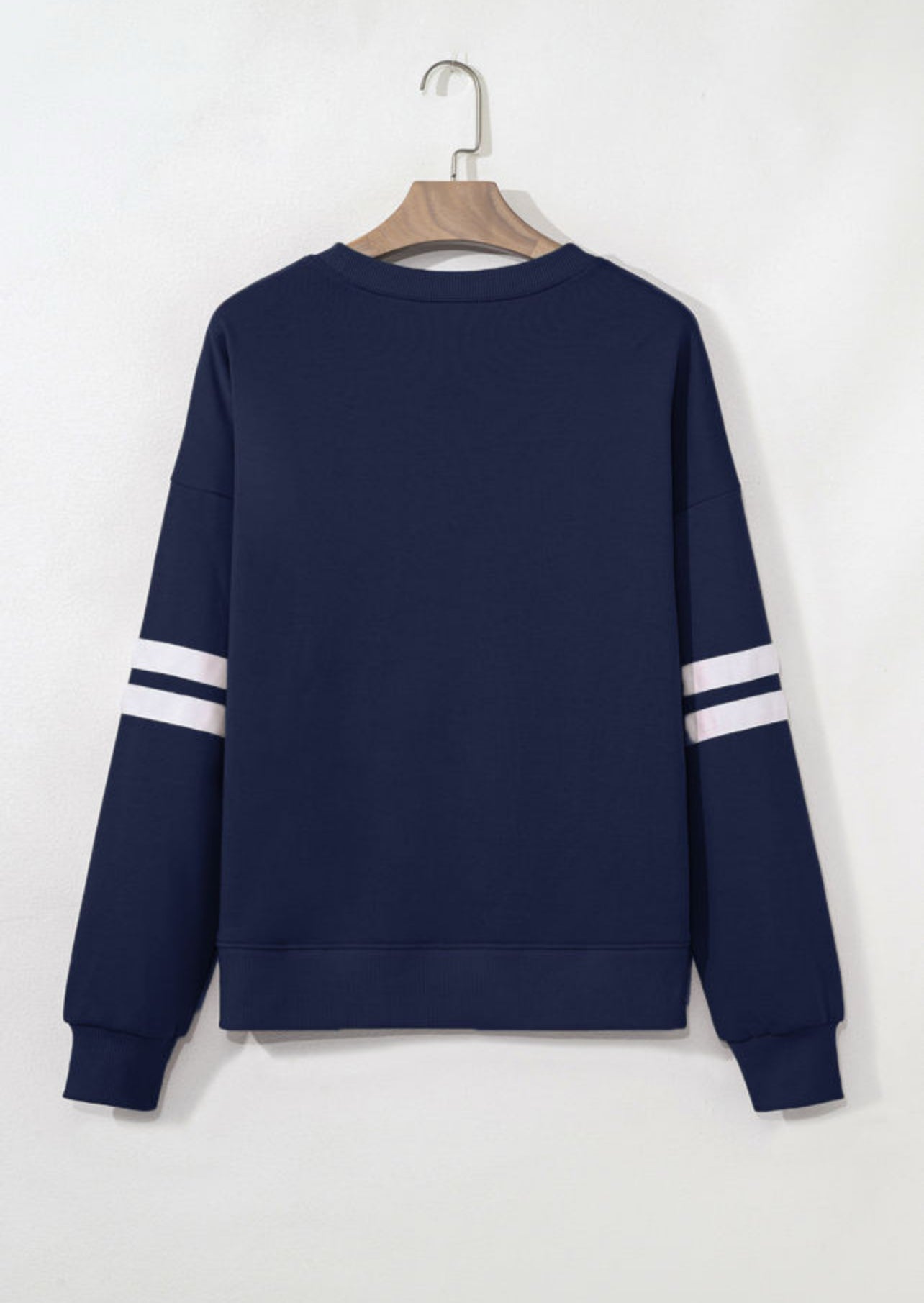 Navy Varsity Stripe Sweatshirt