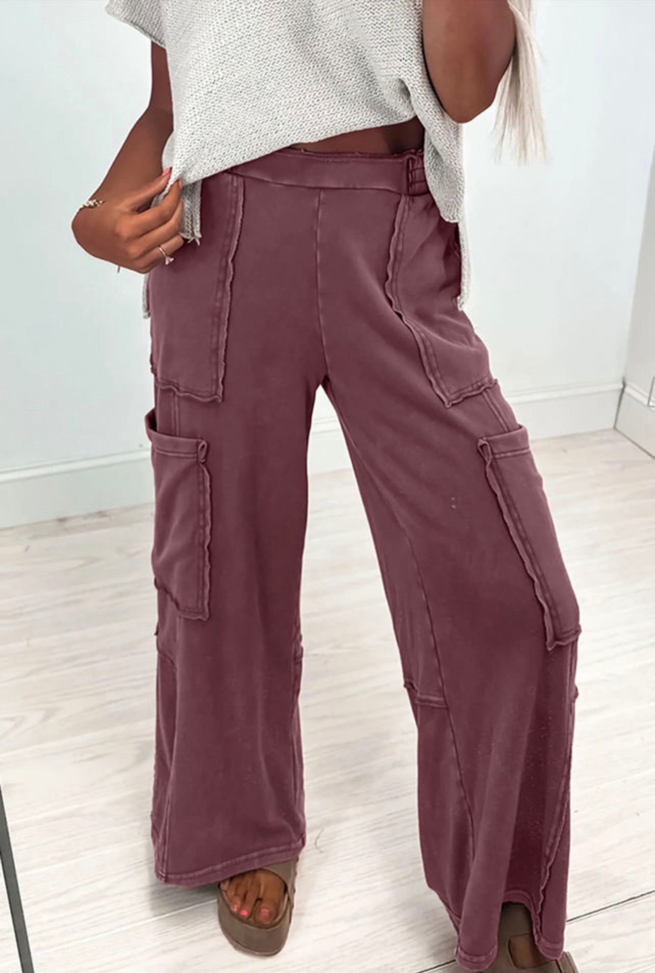 Mineral Wash Red Patch Cargo Pants