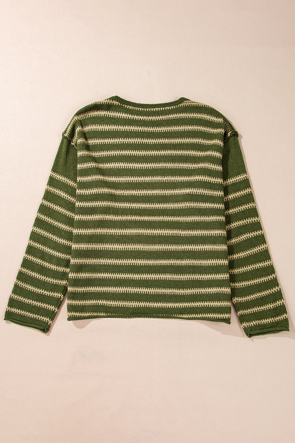 Green Stripe Casual Sweater