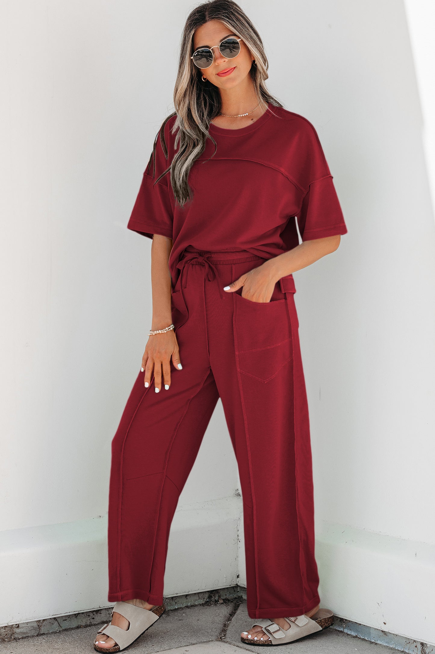 ONLINE EXCLUSIVE Drop Shoulder Boxy Tee and Barrel Pants Set