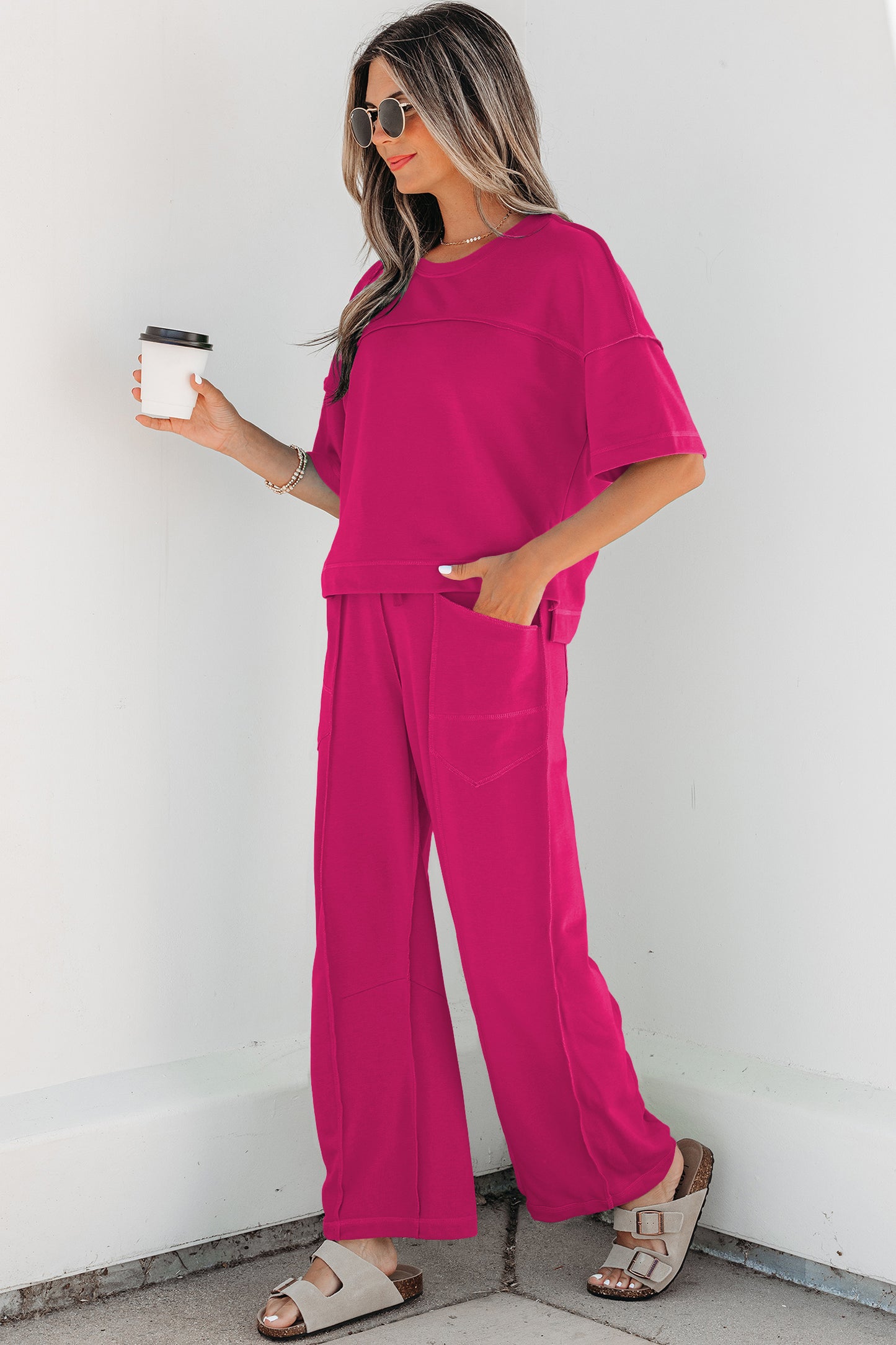 ONLINE EXCLUSIVE Drop Shoulder Boxy Tee and Barrel Pants Set