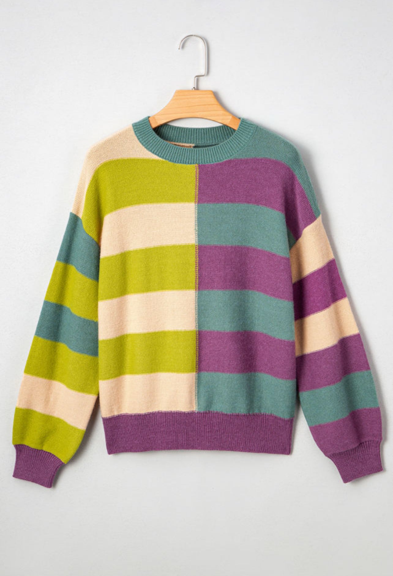 Purple Multi Strip Sweater