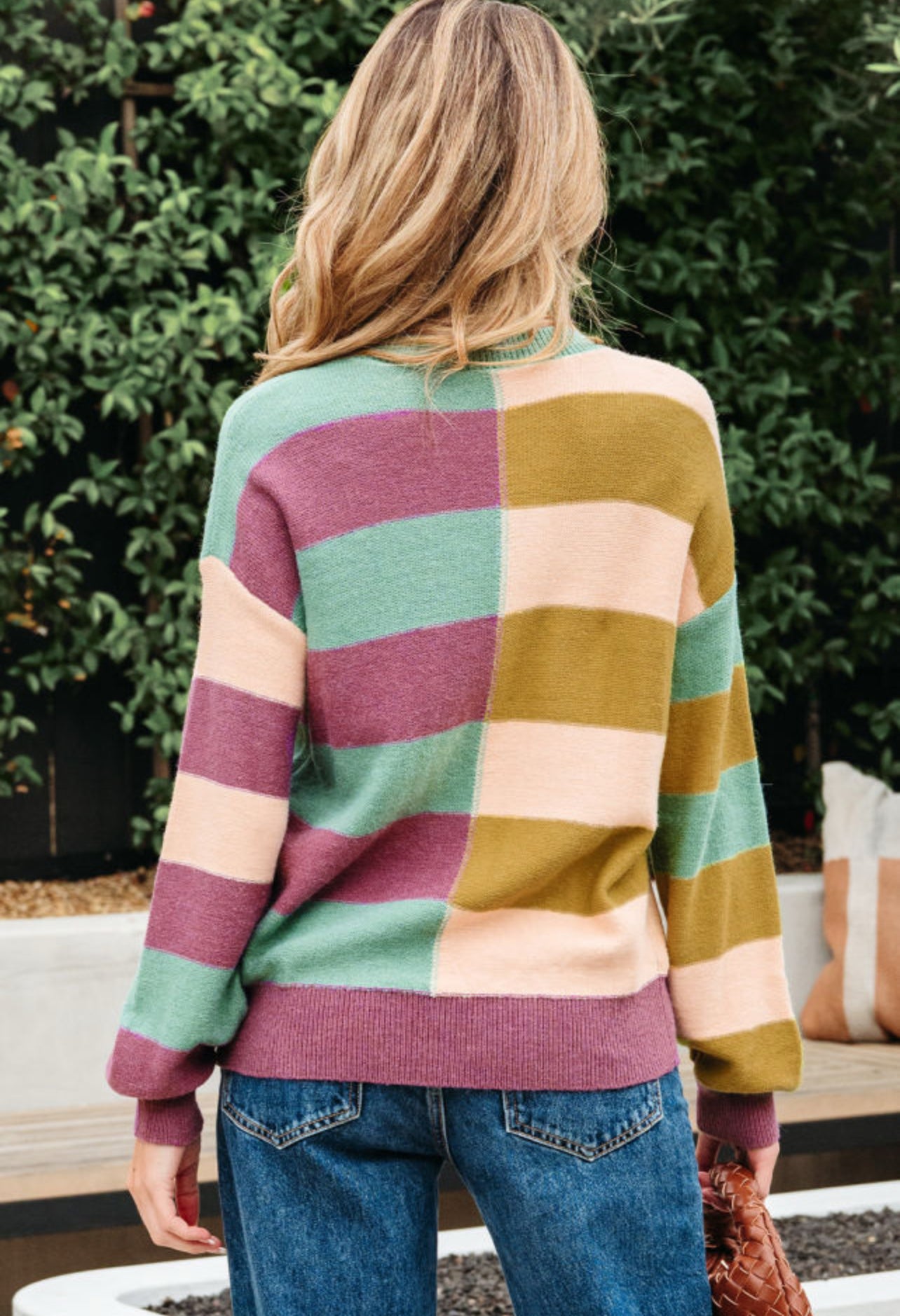 Purple Multi Strip Sweater