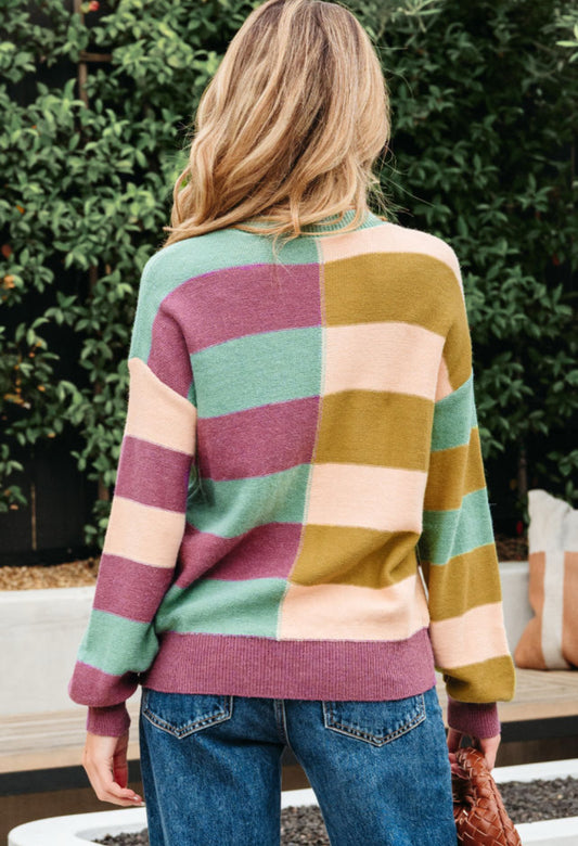 Purple Multi Strip Sweater